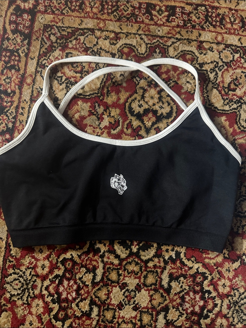 Darc sport Black & White Seamless Strappy Sports Bralette open back